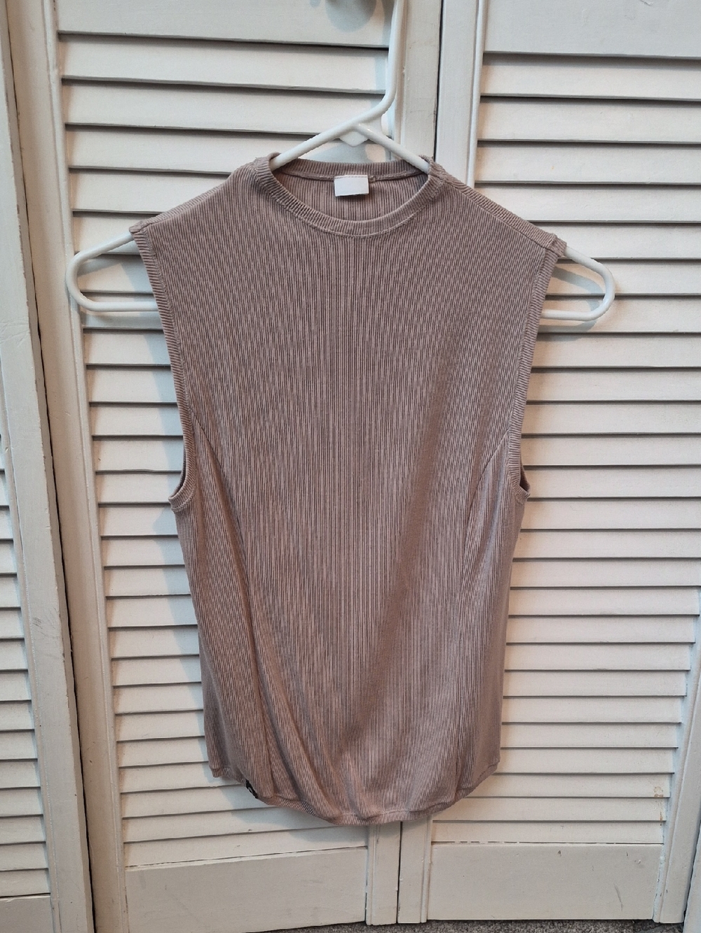 Oner Active Sleeveless Ribbed Mock-Neck Top - Taupe